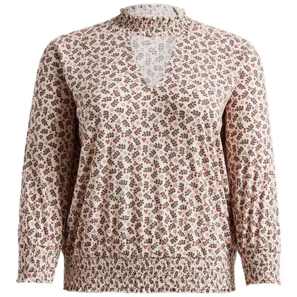 TORRID Sizes L, 1X, 3X, 4X, 5X, 6X -Choker Neck Smocked Bottom Top NEW - Picture 2 of 6